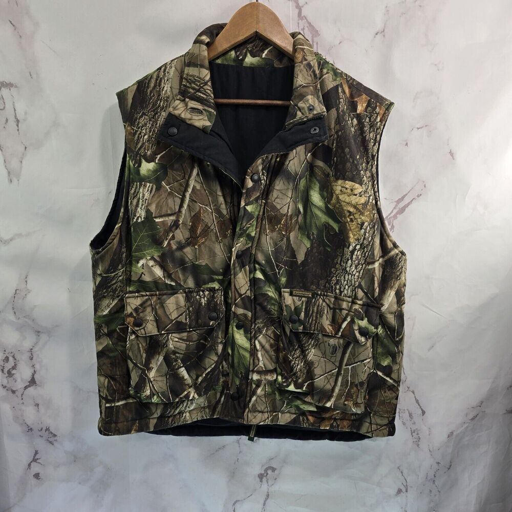 Remington Vest Mens Large Camo Hunting Reversible Realtree Hardwoods Woodland